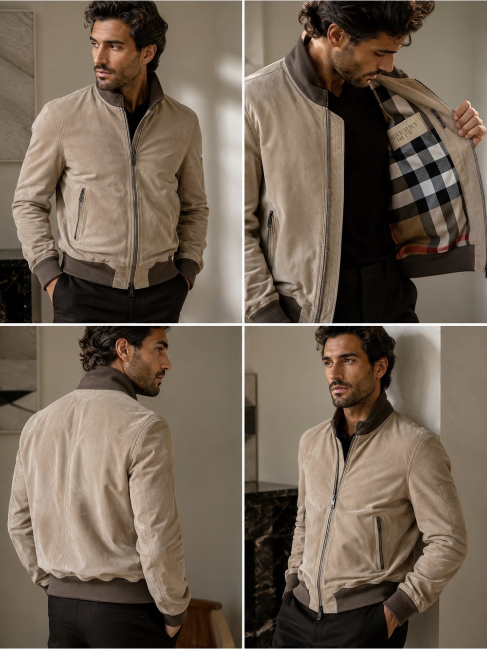 Burberry brit suede bomber jacket. Men’s size medium.